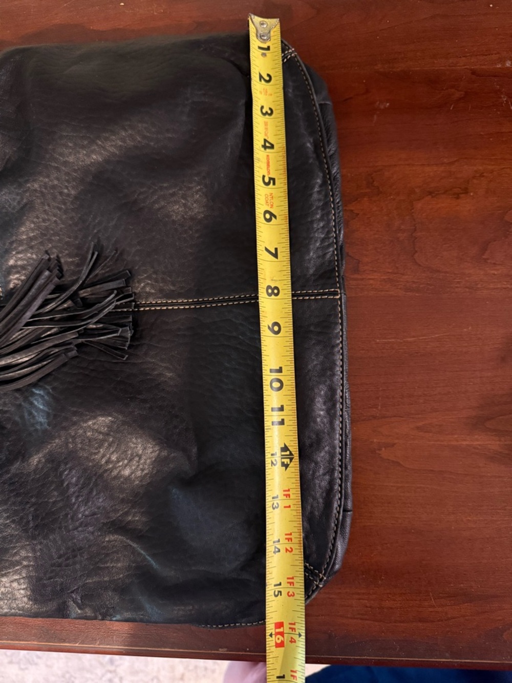 Vintage Liz Claiborne Genuine Leather Bucket Bag • Drawstring Tassel • Slouchy - Picture 12 of 16